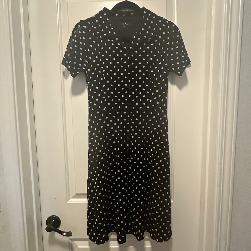 IF Paris White and Black Poka-Dots Dress